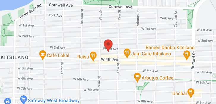 map of 109 2250 W 3RD AVENUE